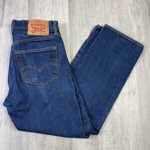 Levis 501 Jeans Mens 32x30 Blue Denim Pants Faded Workwear Button Fly Straight Q